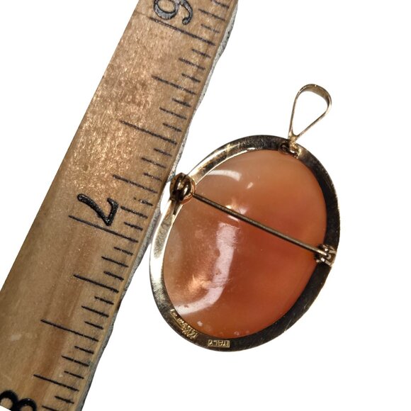 Vintage Italian Cameo in 14K Gold Handcrafted in Napoli 585 Yellow Gold Pendant - Picture 13 of 14